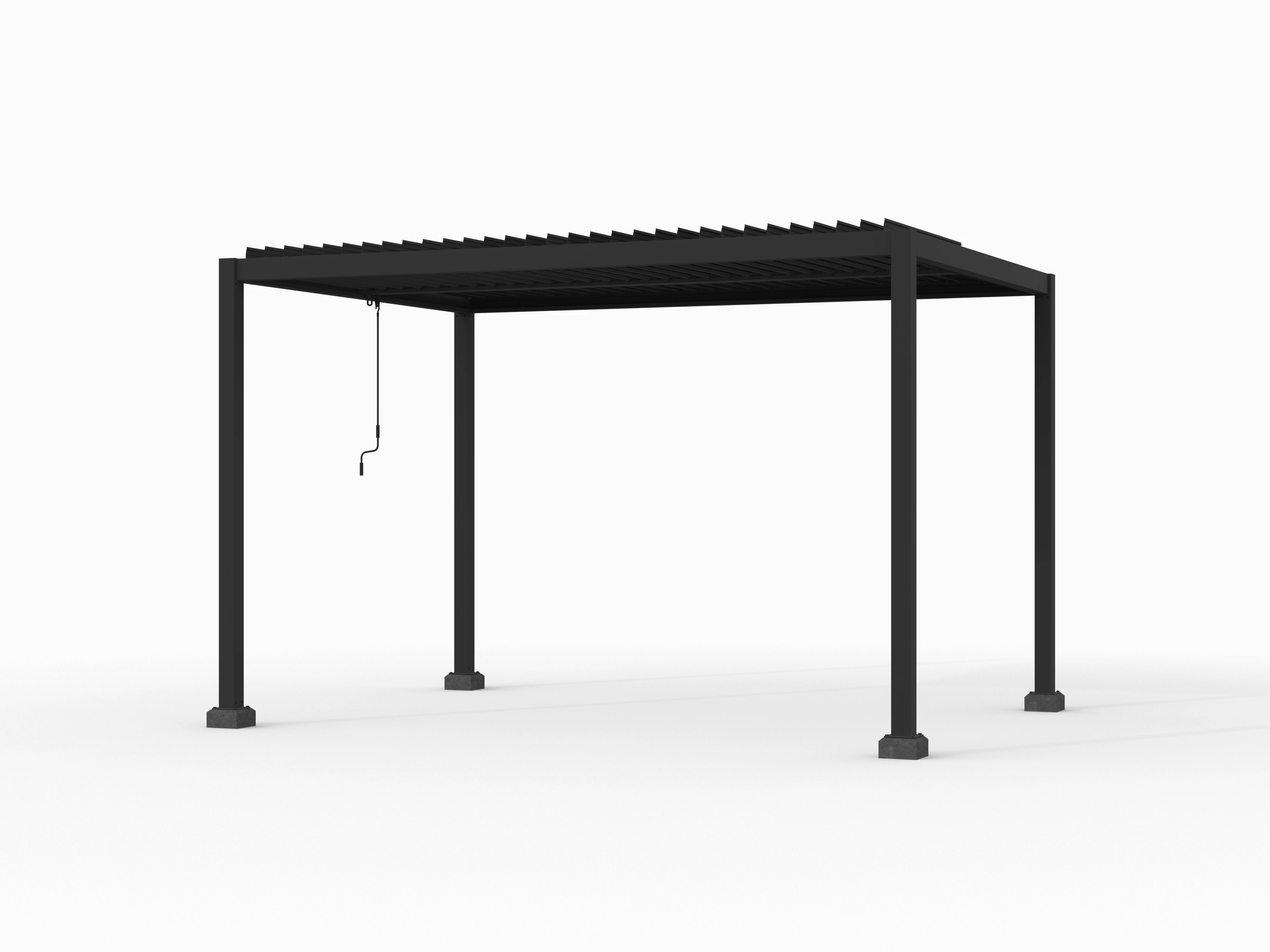 Aluminium Pergola Met Lamellen Zwart 400 x 300 cm - Afbeelding 5